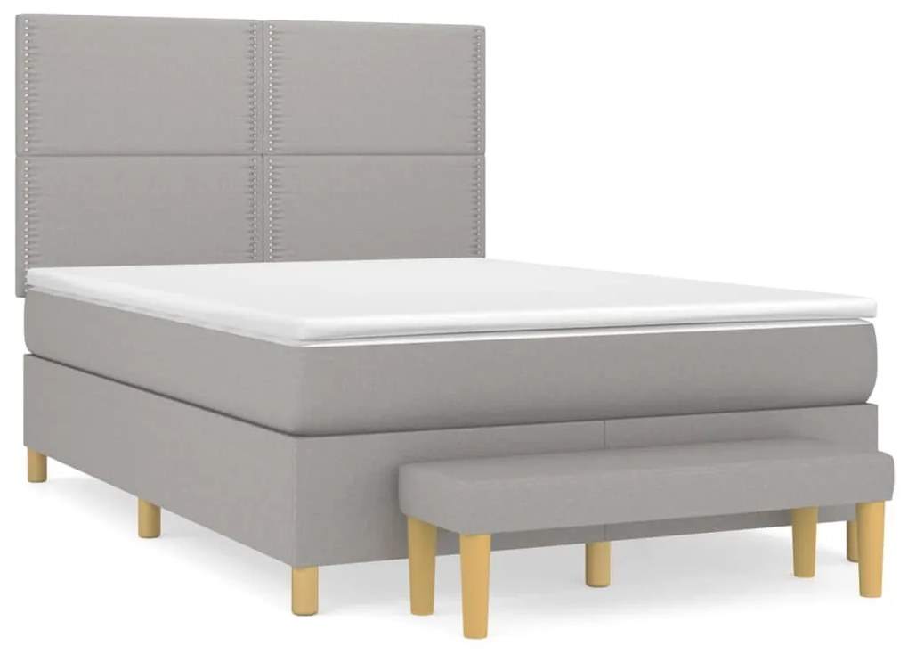 ΚΡΕΒΑΤΙ BOXSPRING ΜΕ ΣΤΡΩΜΑ ΑΝΟΙΧΤΟ ΓΚΡΙ 140X200 ΕΚ. ΥΦΑΣΜΑΤΙΝΟ 3137077