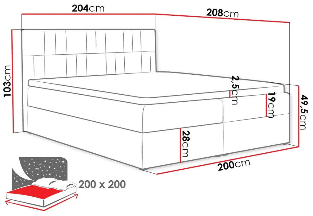 Επενδυμένο κρεβάτι Top 3-Mple Skouro-160 x 200 εκ.