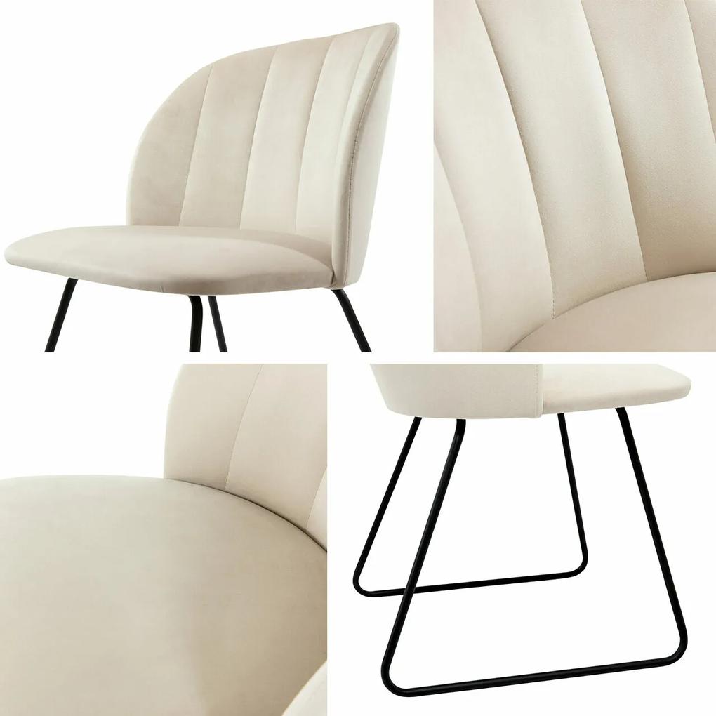 Καρέκλα Comfivo 101, Ανοιχτό καφέ, Μαύρο, 80x52x58cm, 8 kg, Ταπισερί, Μεταλλικά | Epipla1.gr