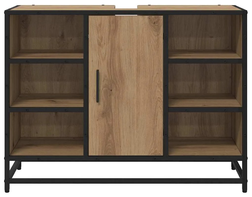 vidaXL Ντουλάπα Νιπτήρα Mπάνιου με ράφι artisan δρυς 80 x 33 x 60 εκ