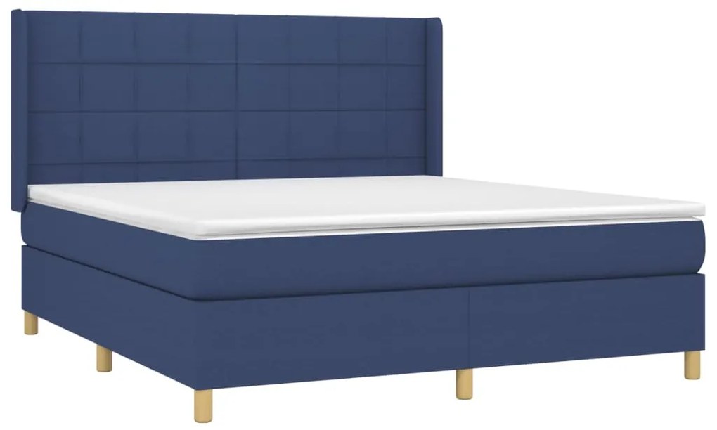 ΚΡΕΒΑΤΙ BOXSPRING ΜΕ ΣΤΡΩΜΑ ΜΠΛΕ 160X200 ΕΚ. ΥΦΑΣΜΑΤΙΝΟ 3132007