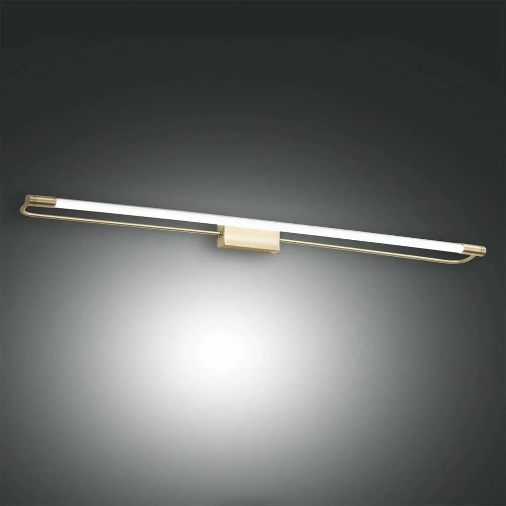 Φωτιστικό Τοίχου Led Rapallo 3552-28-119 Satined Brass Fabas Luce Μέταλλο, Μεθακρυλικό