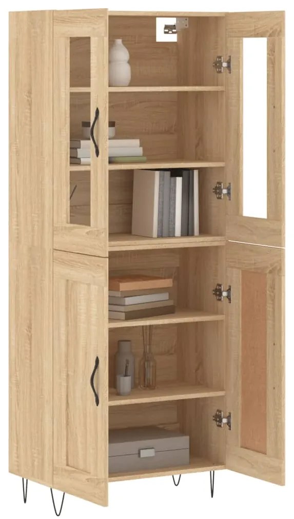 vidaXL Ντουλάπι Sonoma δρυς 69,5 x 34 x 180 εκ. από Επεξεργασμένο Ξύλο