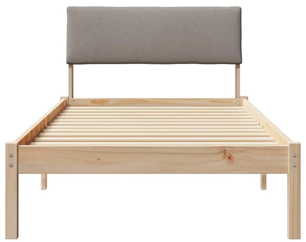 vidaXL Σκελετός Κρεβατιού Καφέ και ταμπά 90 x 200 cm Μασίφ ξύλο πεύκου
