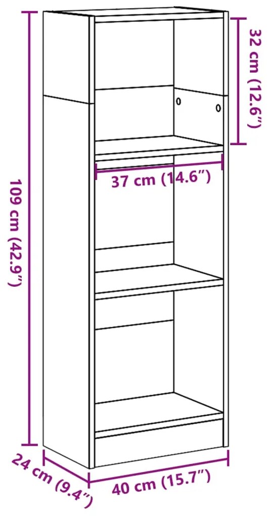 ΒΙΒΛΙΟΘΗΚΗ ΚΑΦΕ ΔΡΥΣ 40X24X109 ΕΚ. ΑΠΟ ΕΠΕΞΕΡΓΑΣΜΕΝΟ ΞΥΛΟ 857780