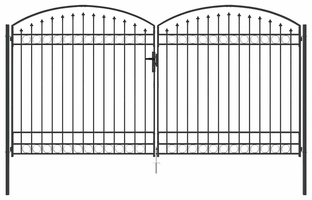 vidaXL Πύλη Φράχτη Άλλο Γκρι 400 x 200 cm Ατσάλι