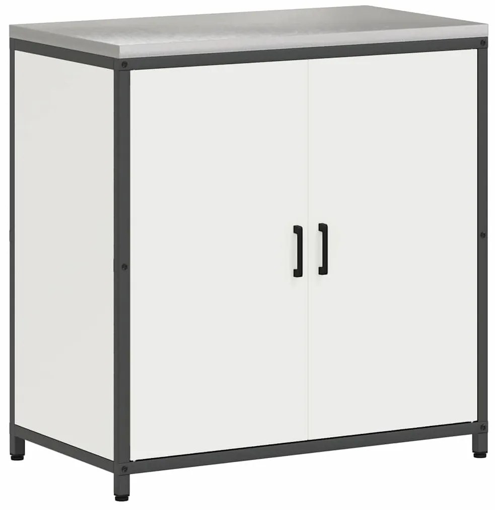 vidaXL Σετ Αποθήκευσης Κουζίνας 2 pcs Λευκό Ψυχρής έλασης χάλυβας