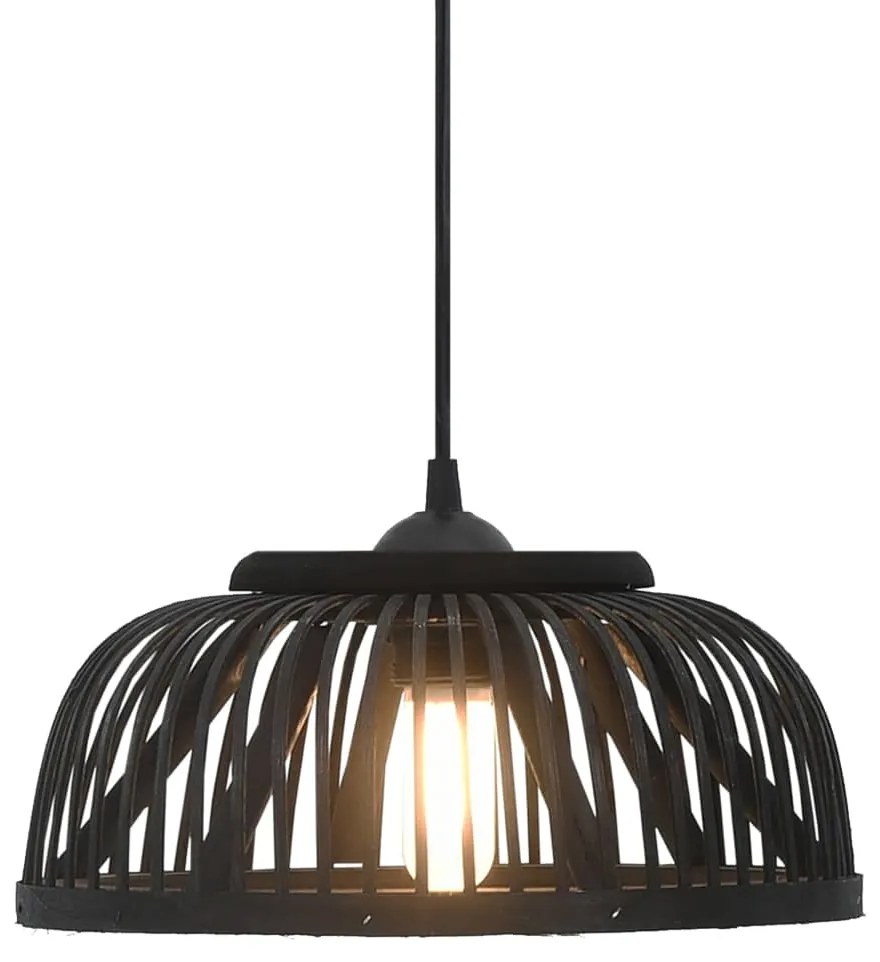 vidaXL Φωτιστικό Κρεμαστό Ημικυκλικό Μαύρο 34x14,5 εκ Μπαμπού 40 W E27