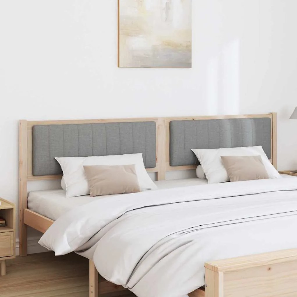 vidaXL Ταπετσαρισμένο κεφαλάρι Καφέ 200 cm Στερεά ξυλεία πεύκου