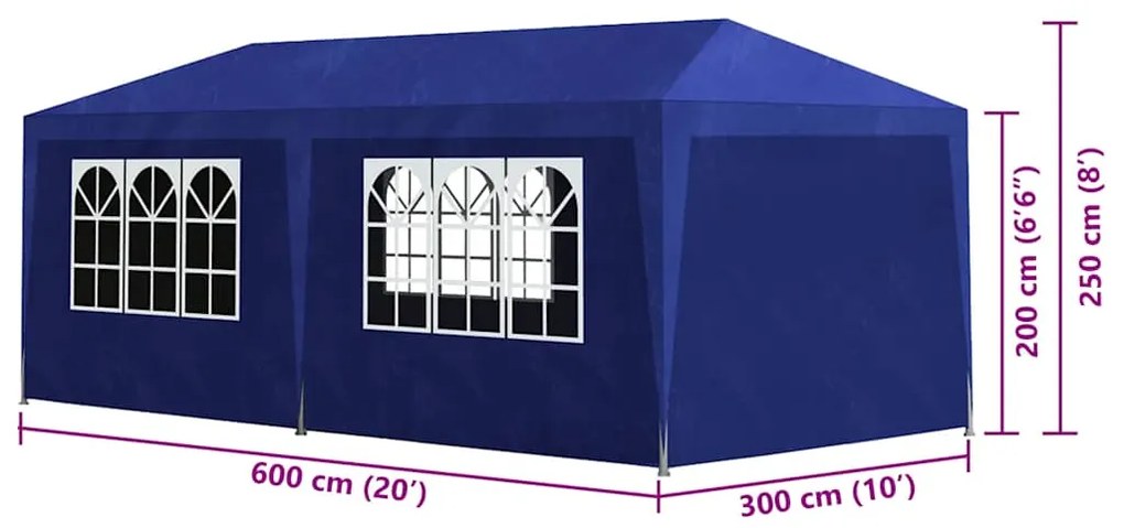 vidaXL Τέντα Εκδηλώσεων Μπλε 3 x 6 μ.