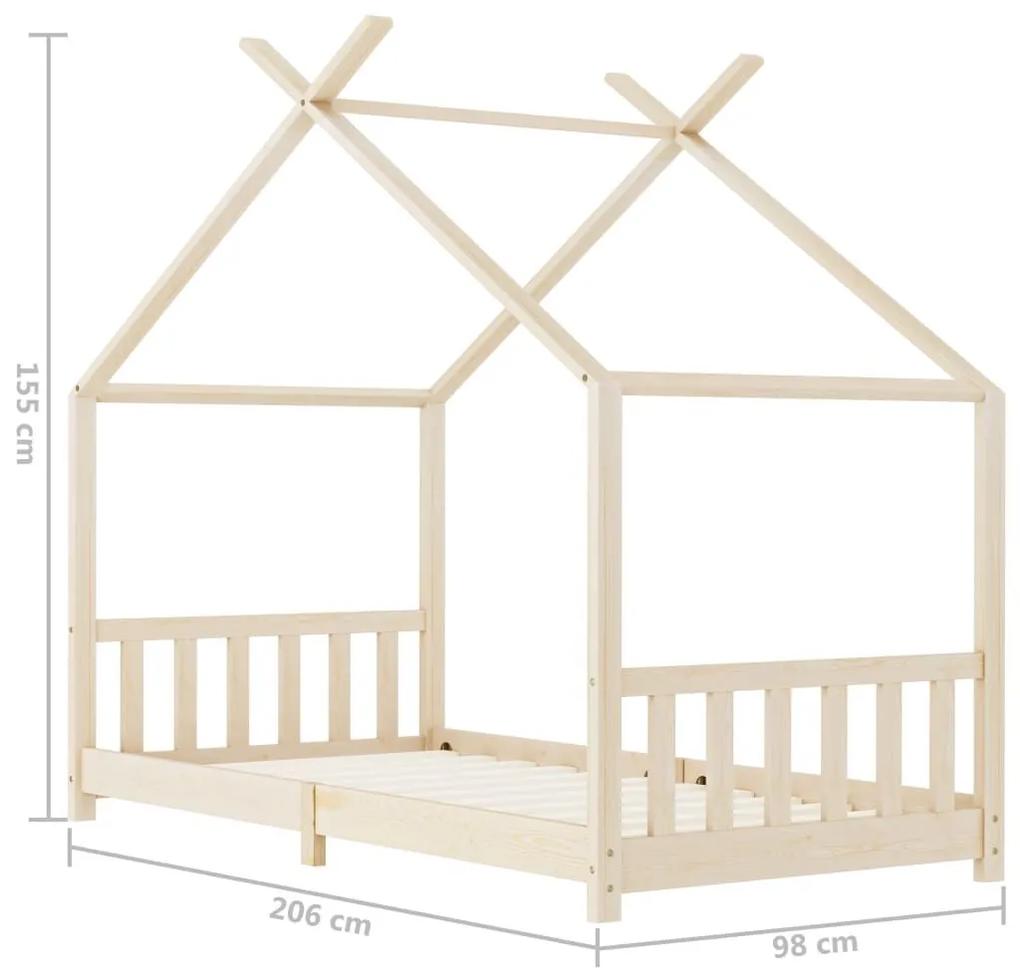 Πλαίσιο Κρεβατιού Παιδικό 90 x 200 εκ. από Μασίφ Ξύλο Πεύκου - Καφέ