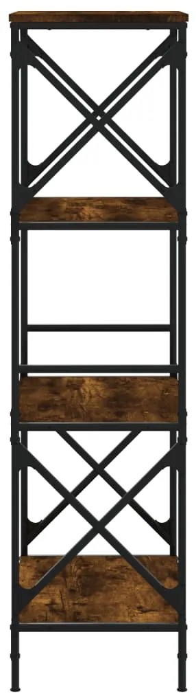 vidaXL Βιβλιοθήκη 4 Επιπέδων Καπνιστή Δρυς 59x35x132 εκ. Επεξεργ. Ξύλο