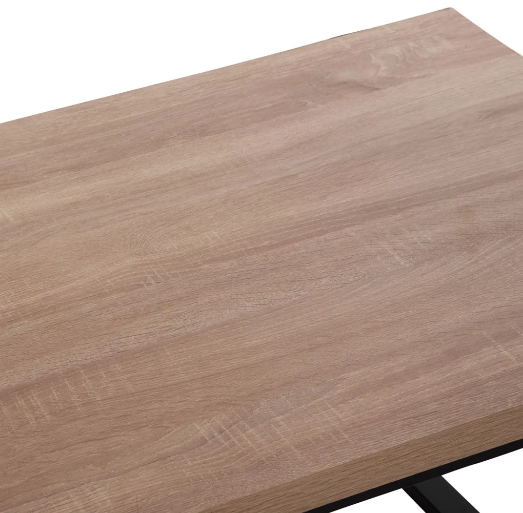 ΤΡΑΠΕΖΙ ΣΑΛΟΝΙΟΥ HM9585.03 MDF SONOMA-ΜΑΥΡΗ ΜΕΤΑΛΛΙΚΗ ΒΑΣΗ 120x60X46Yεκ. - 0535229 - HM9585.03