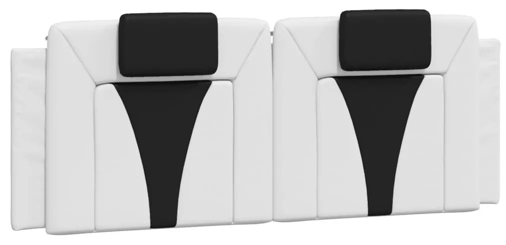 Πλαίσιο Κρεβατιού με LED Λευκό/Μαύρο 140x200εκ. Συνθετικό Δέρμα - Λευκό