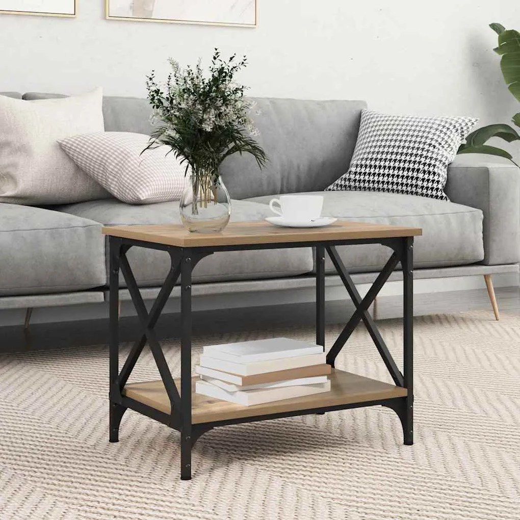 vidaXL Τραπεζάκι Πλευράς artisan δρυς 55 x 38 x 45 εκ