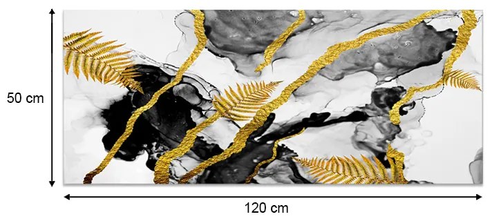 Πίνακας σε καμβά \&quot;Abstract Golden Dream\&quot; Megapap ψηφιακής εκτύπωσης 120x50x3εκ. - GP052-0095