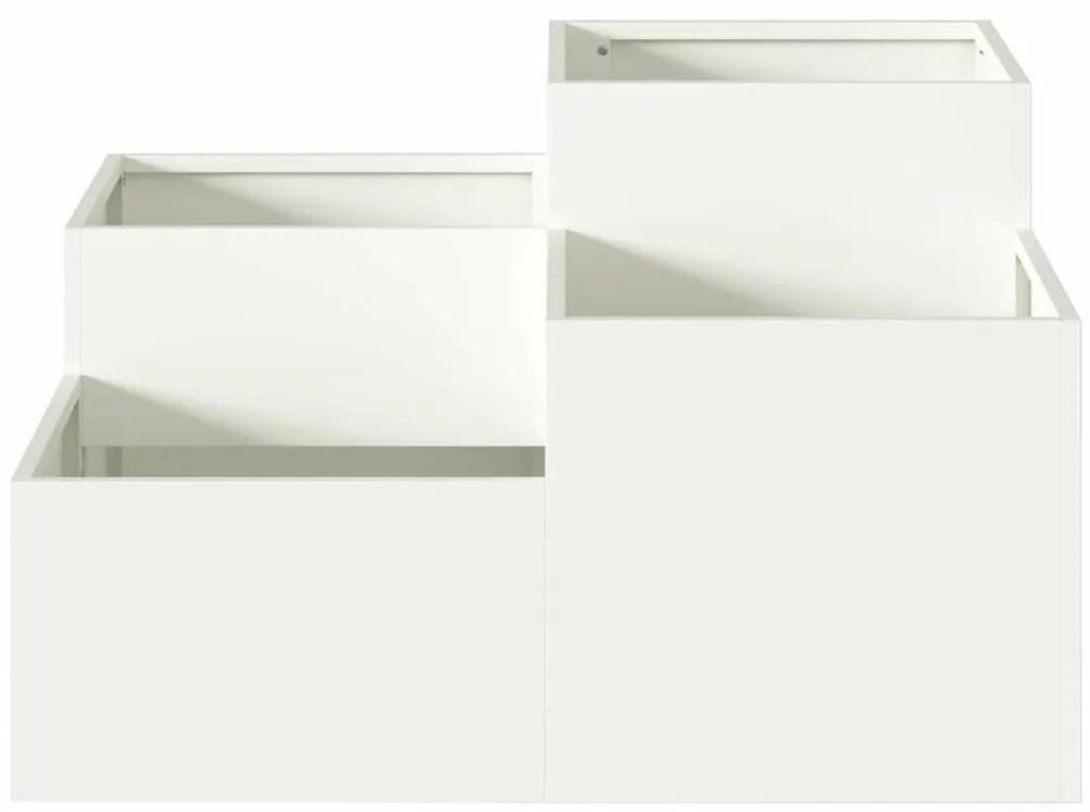 vidaXL Γλάστρα Κήπου Λευκό 80 x 80 x 48 εκ. Ατσάλι
