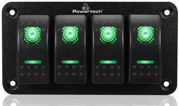 POWERTECH πάνελ σκαφών &amp; οχημάτων PTL-019 με 4x διακόπτες, IP65