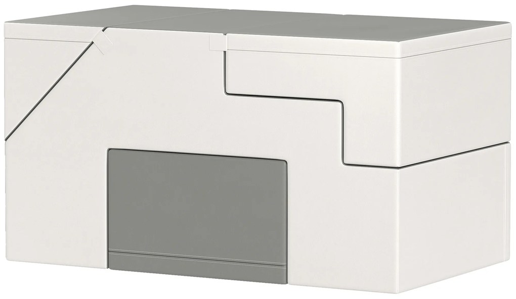 HOMCOM Σετ Αναρρίχησης και Τσουλήθρας για Παιδιά, Προάγει την Κινητικότητα, Τεχνητό Δέρμα, Αφρός EPE, 86x49x47 cm, Γκρι