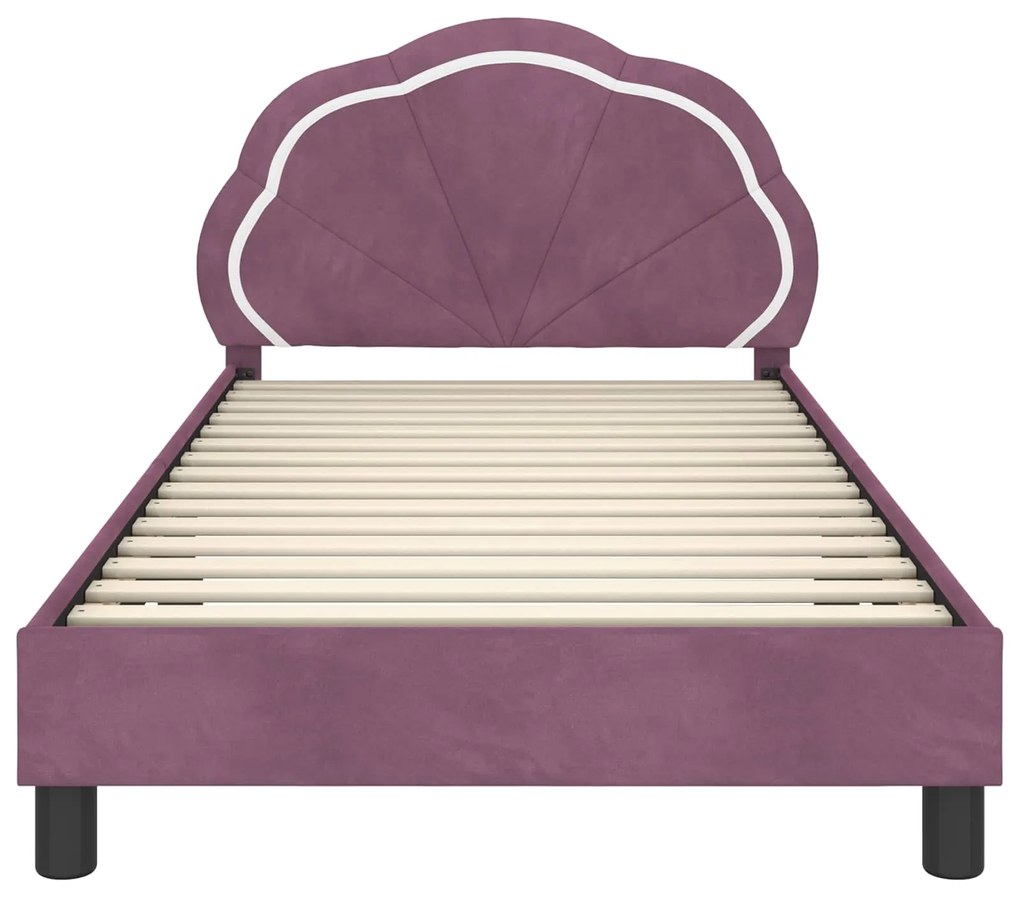 vidaXL Κρεβάτι Παιδικής Κρεβατοκάμαρας με Κεφαλάκι Μοβ 80 x 200 cm