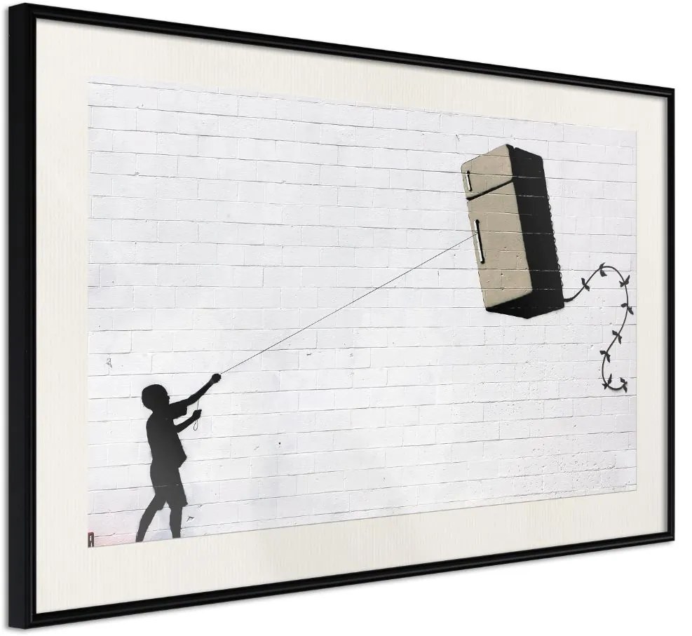 Αφίσα - Banksy: Fridge Kite - 30x20 - Μαύρο - Με πασπαρτού