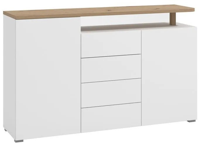 Μπουφές ATERNO 154 3K4F2V Λευκό - Artisan Oak 154x40x94εκ. 154x40x94 εκ.