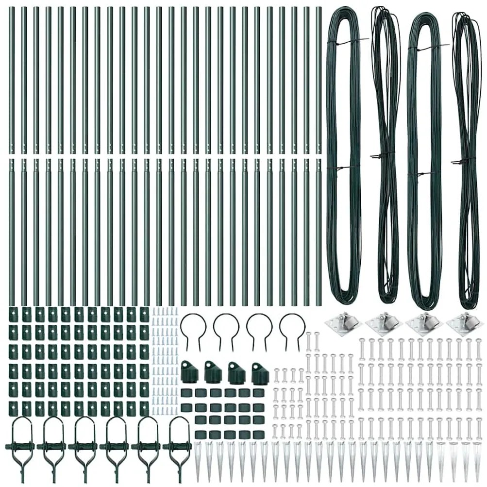 vidaXL Στύλος Περιφράξεων 26 pcs Ασημί 3.2 x 3.2 x 170 εκ Ατσάλι