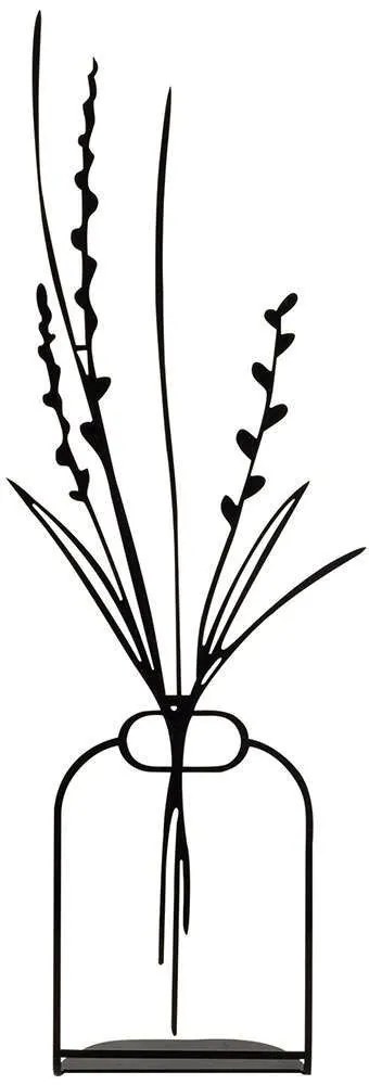 Διακοσμητικό Επιτραπέζιο Flowerpot 565TNL1162 19x44cm Black Aberto Design Metal