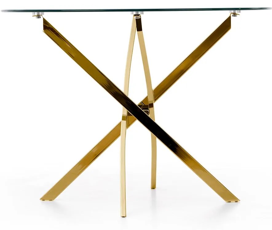 RAYMOND table, color: glass - transparent, legs - gold DIOMMI V-CH-RAYMOND-ST-ZŁOTY