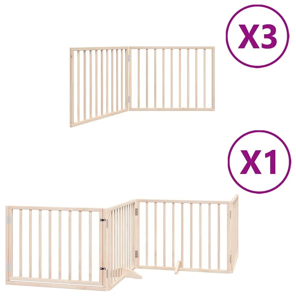 vidaXL Διαχωριστικό Σκύλων/Πόρτα Πτυσσόμενο 10 Πάνελ 800εκ Ξύλο Λεύκας