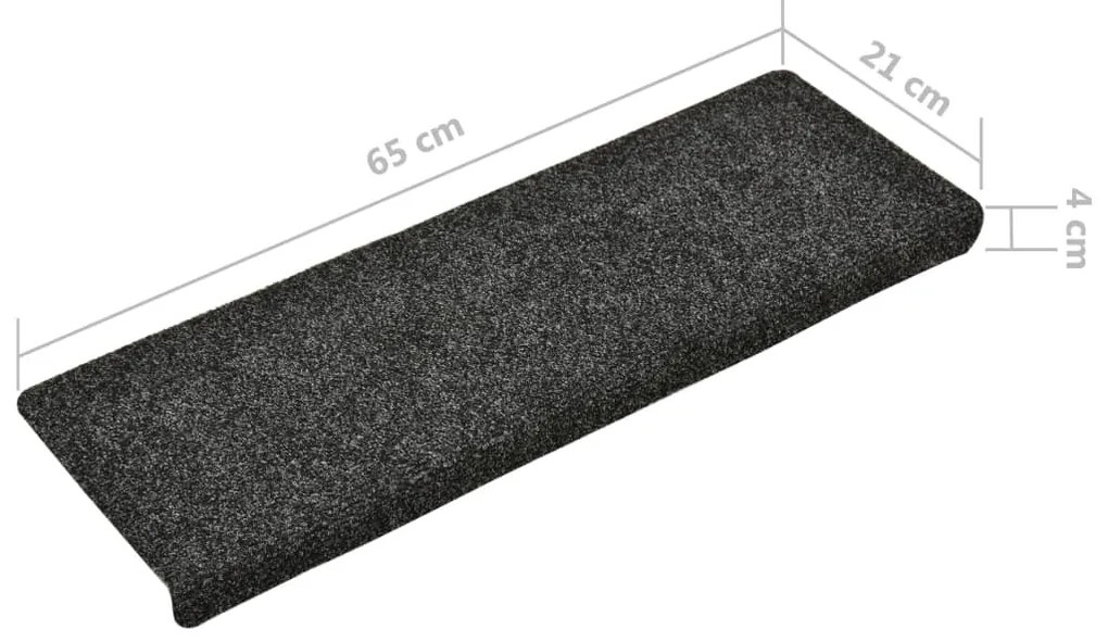 Πατάκια Σκάλας 10 τεμ. Γκρι 65x21x4 εκ. Βελονιασμένα 149725