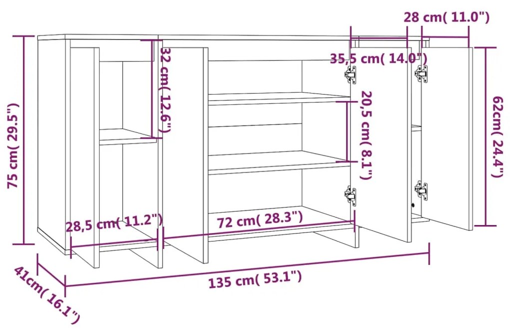 ΜΠΟΥΦΕΣ ΓΚΡΙ SONOMA 135 X 41 X 75 ΕΚ. ΑΠΟ ΜΟΡΙΟΣΑΝΙΔΑ 813057