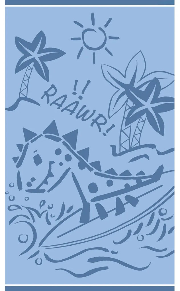 Παιδική Πετσέτα Θαλάσσης (70x120) Melinen Dinosaur Surfer Blue