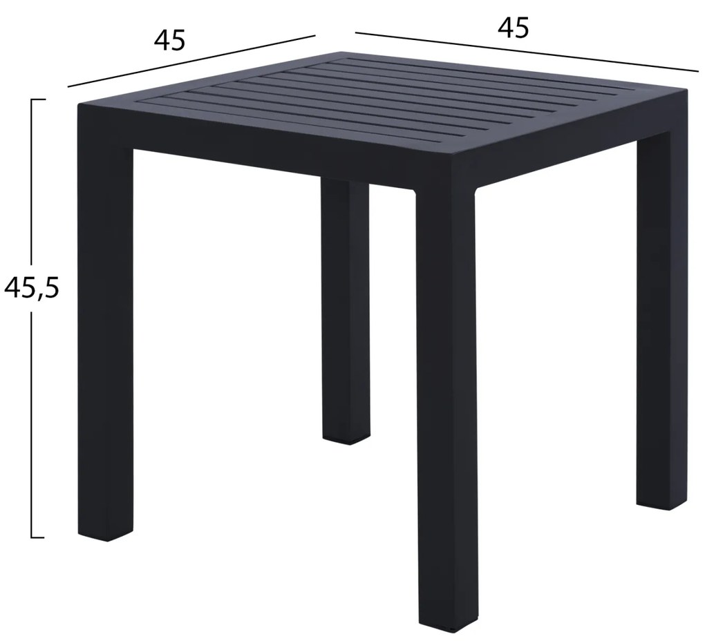 ΤΡΑΠΕΖΙ ΑΛΟΥΜΙΝΙΟΥ QIANA HM5402.02 ΓΚΡΙ 45x45x45,5 εκ. - 0602811 - HM5402.02