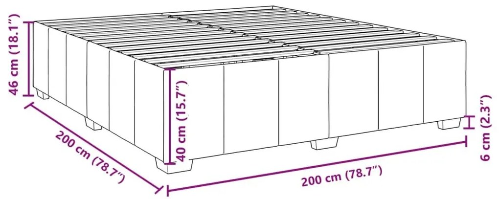 Σκελετός Κρεβατιού Χωρίς Στρώμα Σκ. Καφέ 200x200 εκ. Υφασμάτινο - Καφέ