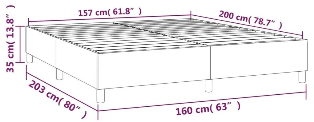 Σκελετός Κρεβατιού Χωρίς Στρώμα Αν. Γκρι 160x200 εκ. Βελούδινο - Γκρι