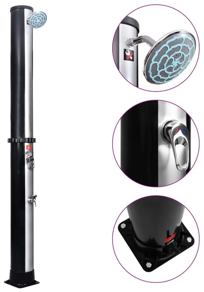 Ντουζιέρα Εξωτερ. Χώρου Ηλιακή 40 Λίτρα με Κεφαλή Ντους & Βρύση