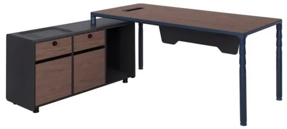 ΕΠΑΓΓΕΛΜΑΤΙΚΟ ΓΡΑΦΕΙΟ MAVIES ΑΡΙΣΤΕΡΗ ΓΩΝΙΑ HM2109L ΣΕ ΓΚΡΙ &amp; ΚΑΡΥΔΙ ΑΠΟΧΡΩΣΗ 183X160X76εκ.