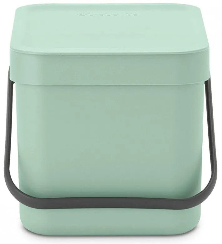 Κάδος χωριστής συλλογής απορριμμάτων Brabantia Sort&Go 1005515, 6 l, Χειρολαβή, Επιτοίχιος, Ανοιχτό πράσινο