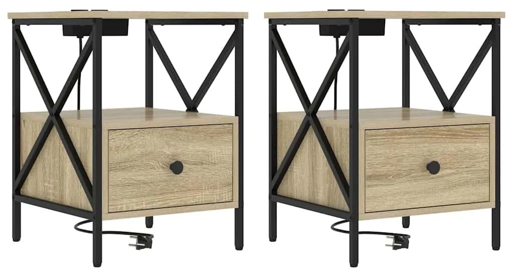 vidaXL Κομοδίνο Sonoma Δρυς 41.5 x 40.5 x 55 εκ. Επεξεργασμένο ξύλο