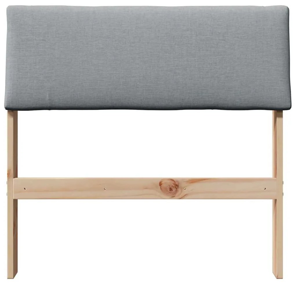 vidaXL Ταπετσαρισμένο κεφαλάρι Ανοιχτό γκρι 75 cm Στερεά ξυλεία πεύκου