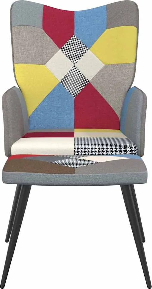 vidaXL Πολυθρόνα Relax Σχέδιο Patchwork Υφασμάτινη με Σκαμπό
