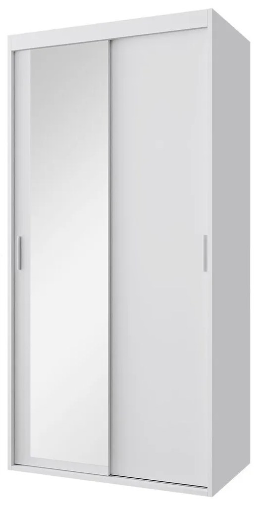 Ντουλάπα Apopka 101, Άσπρο, 205x100x60cm, Πόρτες ντουλάπας: Ολίσθηση,Ο αριθμός των θυρών