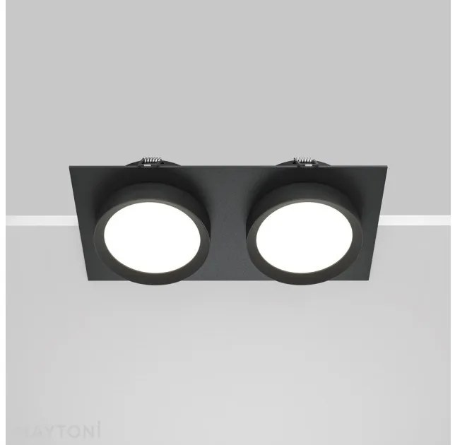 Χωνευτό Σποτ Φωτιστικό Οροφής 2xGX53 Μαύρο Downlight Hoop DL086-02-GX53-SQ-B Maytoni DL086-02-GX53-SQ-B