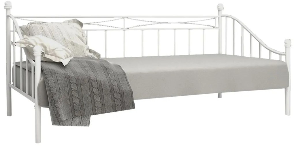Κρεβάτι ArteLibre AUDREY Μεταλλικό Sandy White 210x99x91cm (200x90cm)-14250015