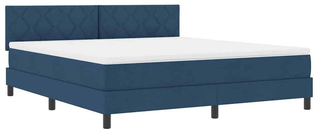 vidaXL Κρεβάτι box spring με στρώμα με στρώμα Μπλε 180 x 200 cm ύφασμα