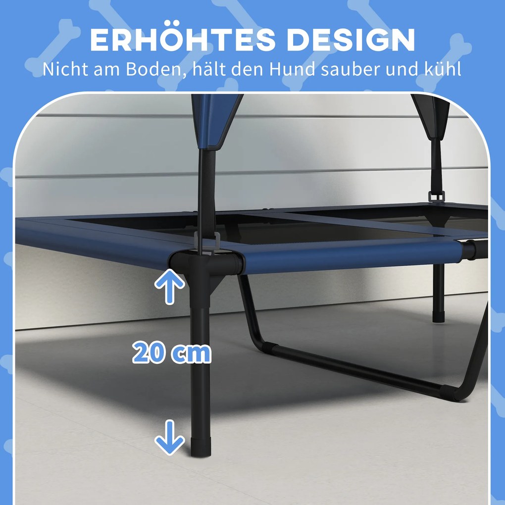 PawHut Κρεβάτι Σκύλου με Στέγαστρο, Διαπνέον, Αδιάβροχο, έως 30 kg, 91 x 76 x 89 cm, Σκούρο Μπλε