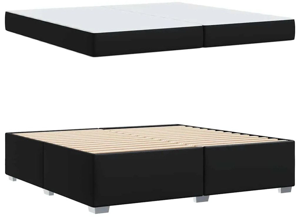 vidaXL Σκελετός Κρεβατιού Άλλο Μαύρο 200 x 200 cm Τεχνητό δέρμα