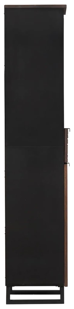 vidaXL Ντουλάπι Μπάνιου Ριγέ Καφέ 38 x 33 x 160 εκ. Μασίφ ξύλο μάνγκο