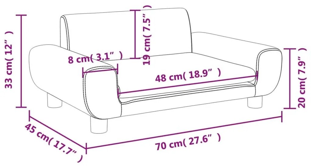 Καναπές Παιδικός Μπλε 70 x 45 x 33 εκ. από Βελούδο - Μπλε